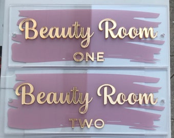 Personalised Mirrored Acrylic Custom Door/Wall Plaque/Sign | Salon Signs | Salon Signage | Paint Splash