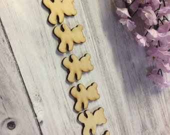 Flowers Wooden 3mm Thick Craft Shapes Pack of 10