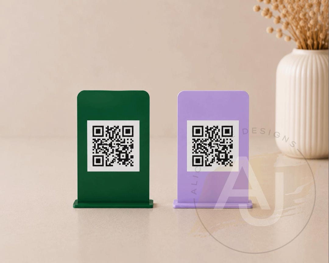 Mini 5cm Acrylic Rectangle QR Code Signs With Base - Etsy UK