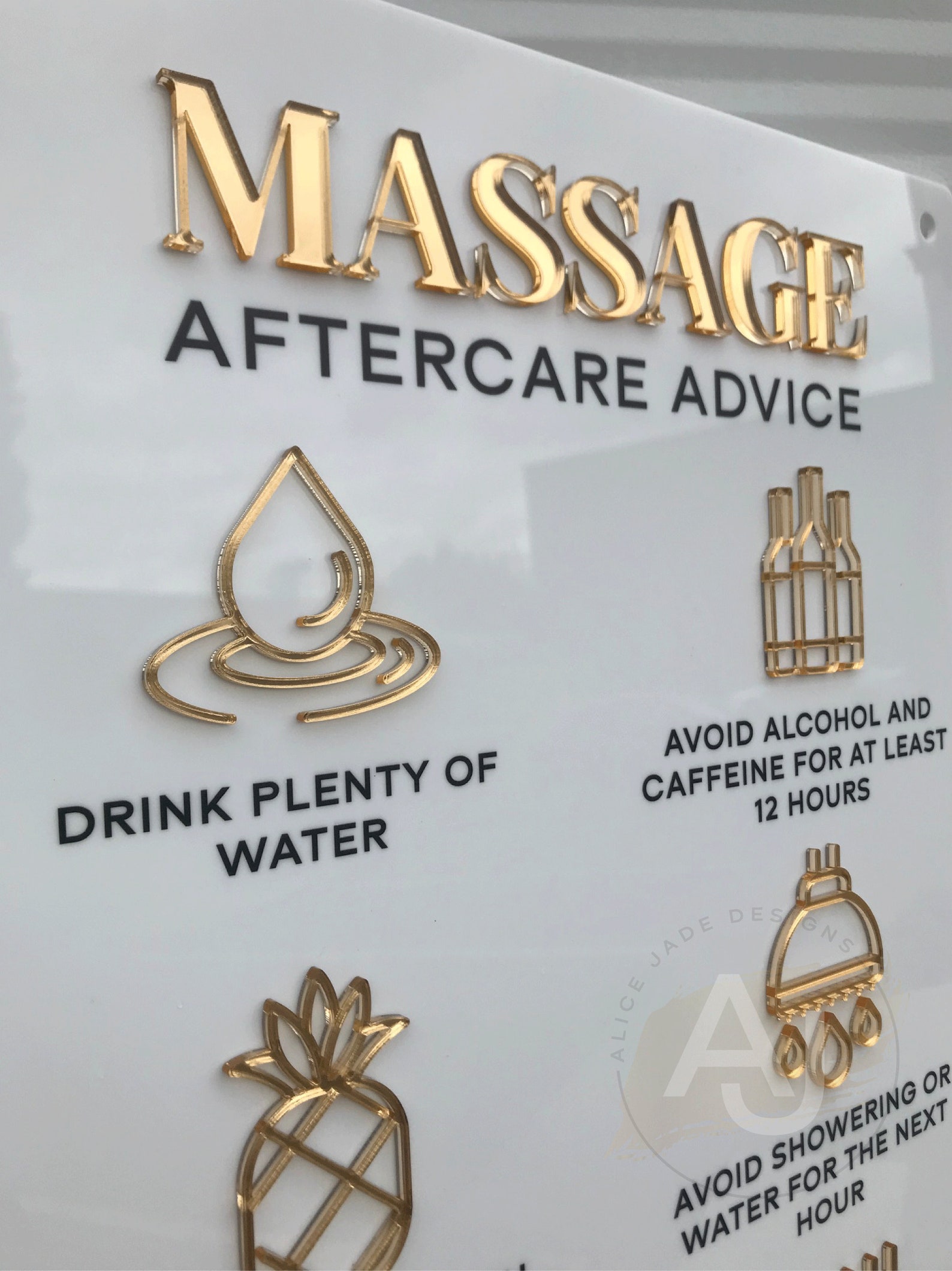 Massage Aftercare Acrylic A3 Sign | Spa Salon Decor - Etsy
