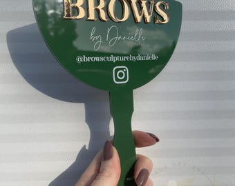 Brows Eyebrow Artist Social Media Face Prop | Personalised | Aesthetics Sign | Lash Sign | Salon Decor