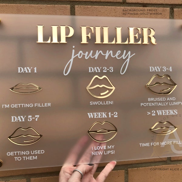 Lip Filler Injections Journey Acrylic A3 Wall Sign | Beauty Sign | Business Sign | Spa Sign | Salon Sign | Salon Decor