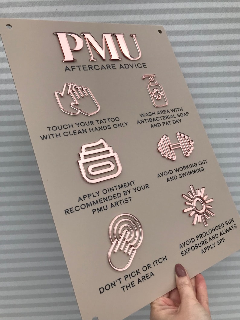 Pmu Sign PMU Aftercare Acrylic Wall Sign | Salon Decor - Etsy