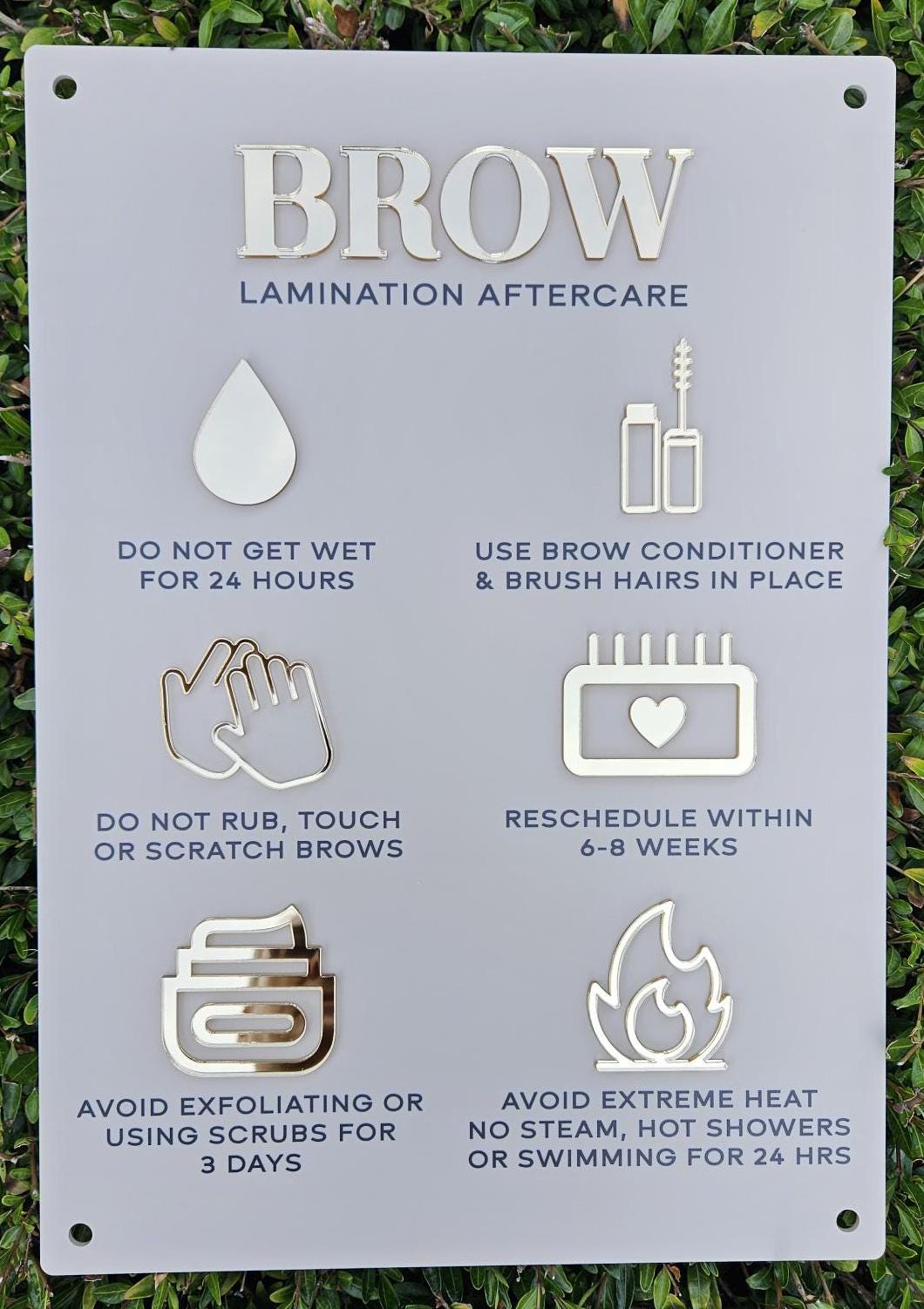 Brow Lamination Aftercare Acrylic Sign | Salon & Spa Decor (A3) - Etsy