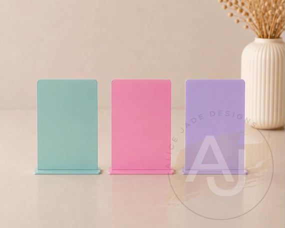 A5 Acrylic Rectangle Blank Signs with Base