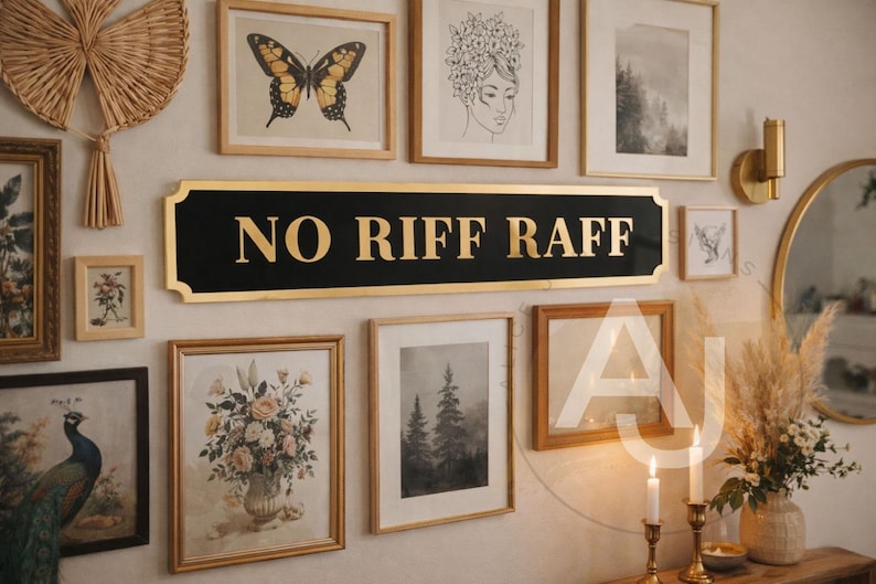No Riff Raff Glass Sign No Riff Raff Acrylic Home Sign | Street Style Wall Decor - Etsy