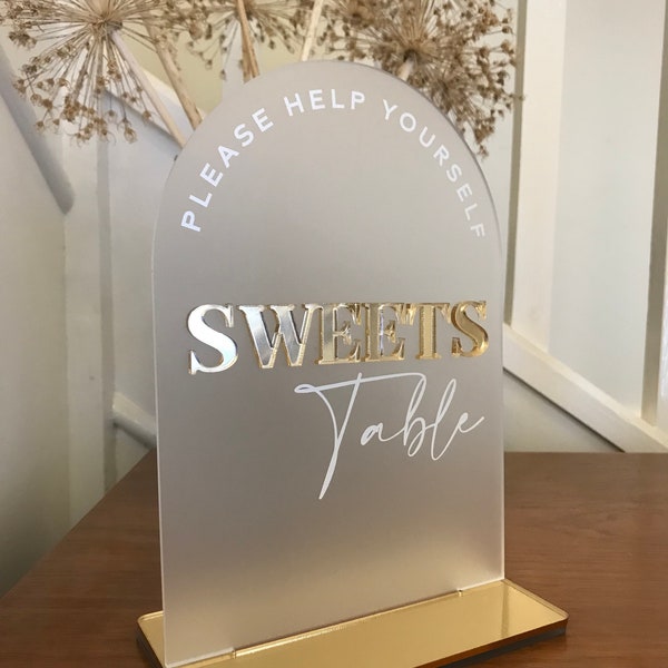 Sweets Table Acrylic Display Wall Custom Sign | Wedding Sign | Party Decor | Party Display Sign | 3D Sign