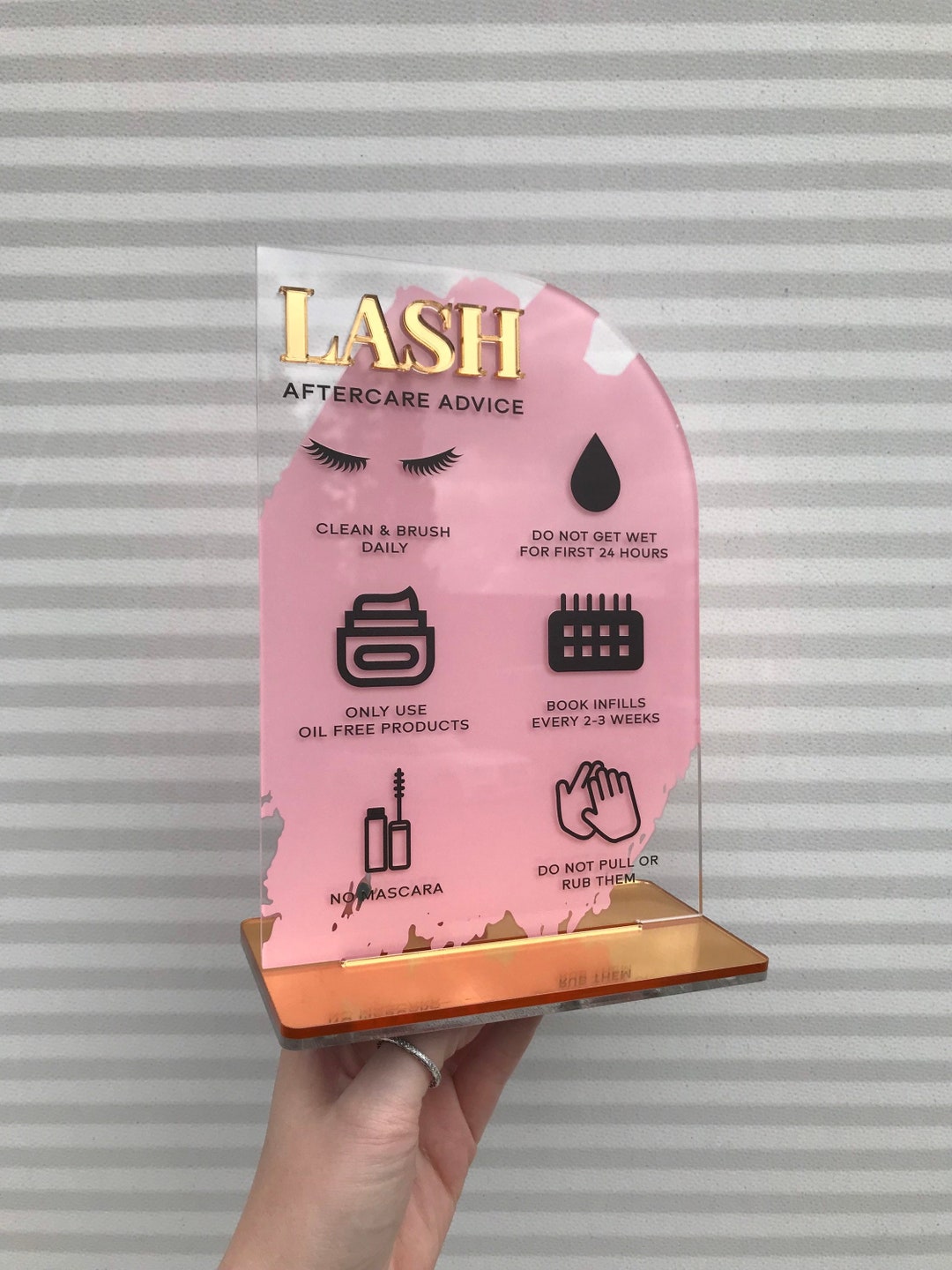 Lash Aftercare Acrylic Sign | Beauty Sign | Business Sign | Spa Sign ...