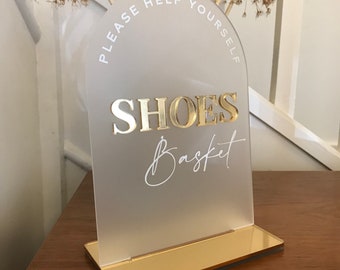 Shoes Basket Acrylic Display Wall Custom Sign | Wedding Sign | Party Decor | Party Display Sign | 3D Sign
