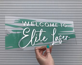 Acrylic 3D Paint Wash Personalised Welcome Sign | Salon Sign | Business Sign | Wall Sign