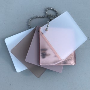 Materiaalmonsters acrylkleurstaal: 5 materialen per staal