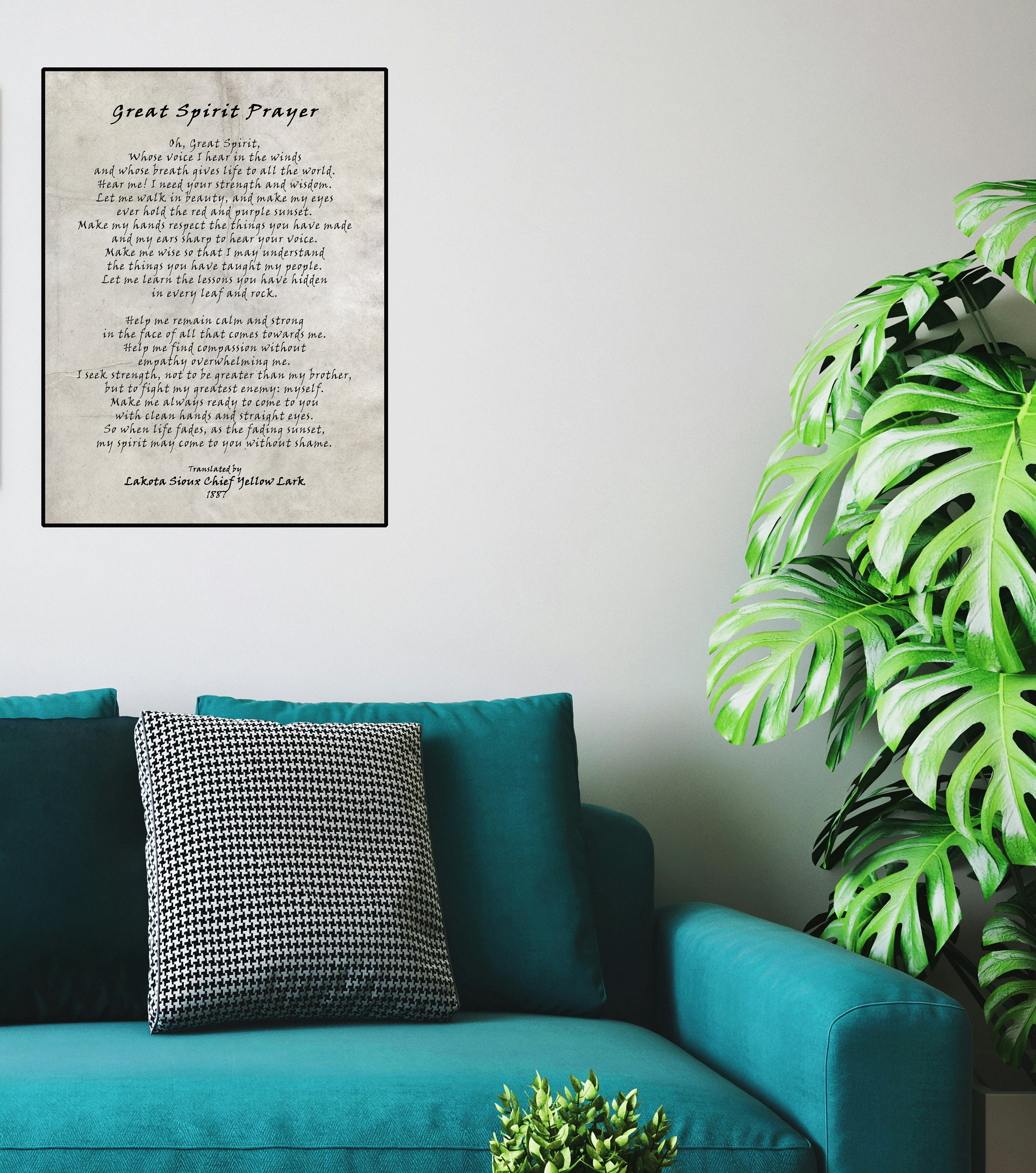 Great Spirit Prayer Print, Lakota Sioux Wisdom, Native American Wall ...