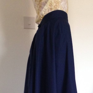 Late Victorian style 1890s ladies Skirt, full length, navy/royal blue, sizes 4-30 navy