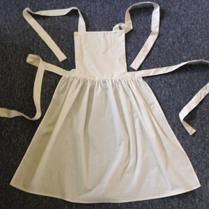 Handmade Ladies White Victorian Edwardian Style Maid Full Apron, size 6-10, 12-16, 18-22, 24-28 image 1