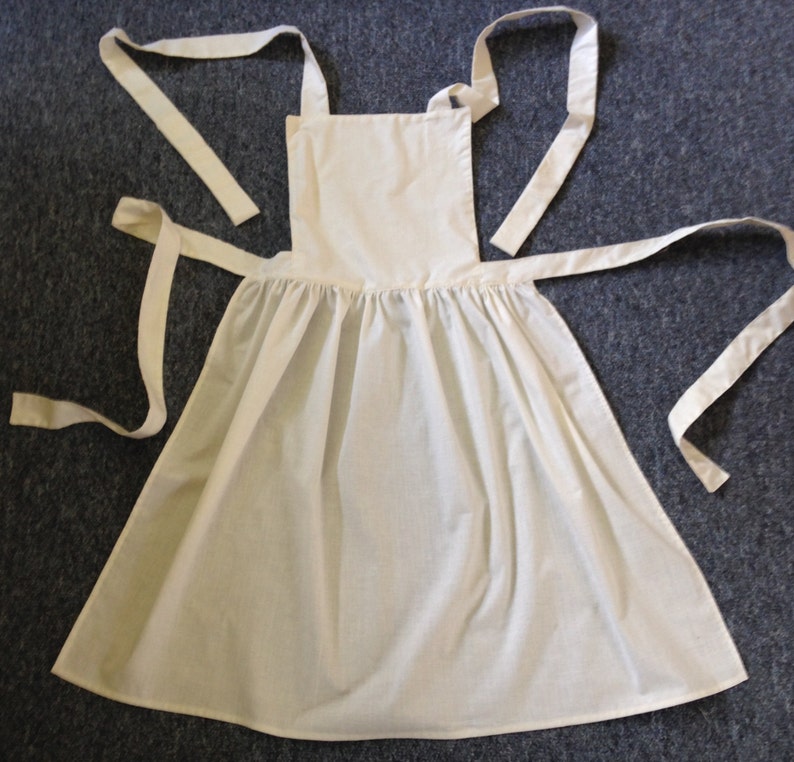 Handmade Ladies White Victorian Edwardian Style Maid Full Apron, size 6-10, 12-16, 18-22, 24-28 image 1