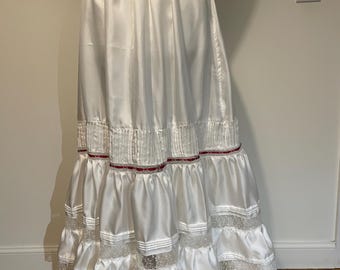 Victorian/Edwardian style flounced Petticoat/underskirt, maxi full length skirt, frill, laces sizes 4-30