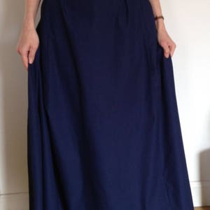 Late Victorian style 1890s ladies Skirt, full length, navy/royal blue, sizes 4-30 画像 4