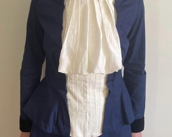 Late Victorian (1887-89) style Women bustle bodice with insertion of front panel (plastron), long narrow sleeve, front closure, size 4-30