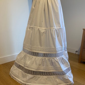 Victorian/Edwardian style flounced Petticoat/underskirt, maxi full length skirt, frill, laces sizes 4-30