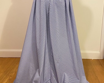 Late Victorian/early Edwardian fashion style (early 1900s) Striped skirt,  ladies maxi full length skirt, with fish tail, trains, sizes 4-30