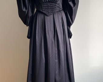 1830-40s Victorian style day Dress , pointed bodice, gathered ,  center back closure, sizes 4-30