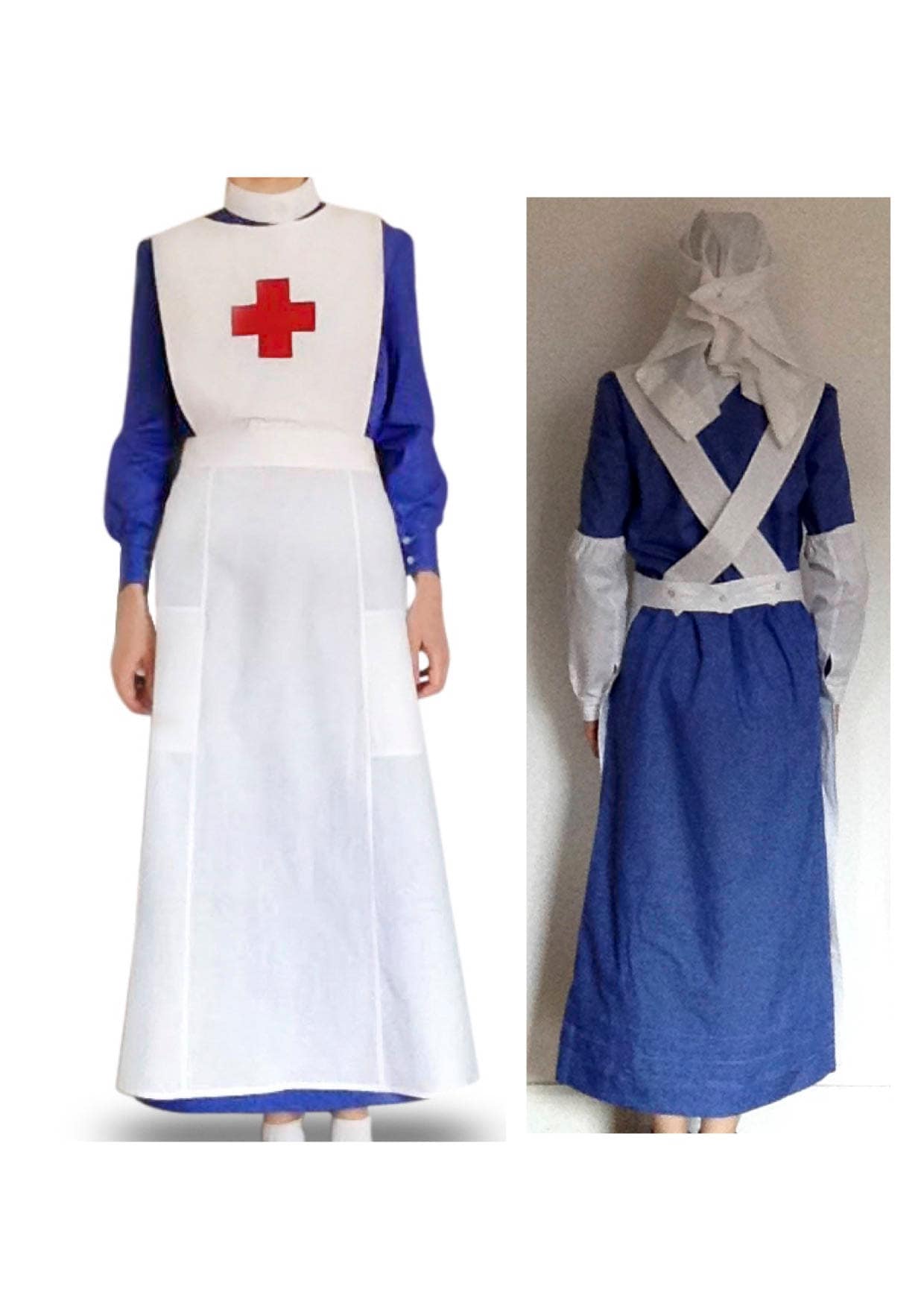 WW1 Nurse Costume Kids Blue White WW1 Nurse Costume Kids Blue White