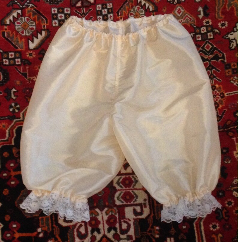 sizes 4-30 taffeta Victorian Edwardian style Bloomers with frill and lace underwear pants capris knickers drawers Steampunk