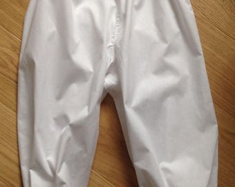 Victorian style white cotton/satin Bloomers underwear pants capris knickers drawers Steampunk, sizes 4-30
