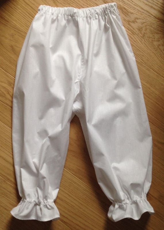 Victorian style white cotton/satin Bloomers underwear pants capris knickers  drawers Steampunk, sizes 4-30