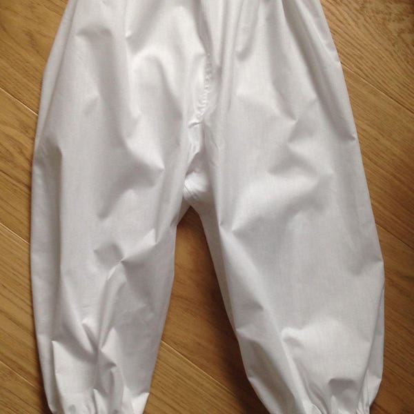 Victorian style white cotton/satin Bloomers underwear pants capris knickers drawers Steampunk, sizes 4-30