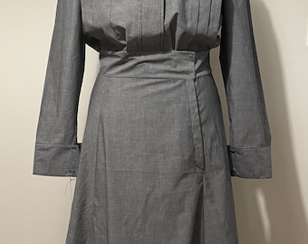 WWII / 1940s-inspired nurse uniform grey midi dress Historical Costume sizes 4-28