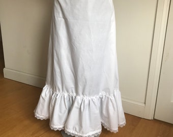 Petticoat/underskirt with frill and lace, Late Victorian style ladies, maxi full length skirt, sizes 4-30