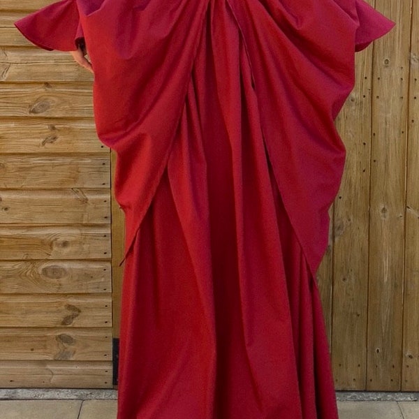 Estilo victoriano Mujeres niñas Vestido cortinas laterales, traje histórico de manga larga, talla 4-30
