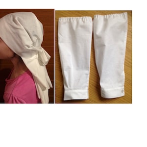 Handmade adult World War I style VAD Nurse Headscarf/Hat/Headgear/Veil and  sleeve protectors