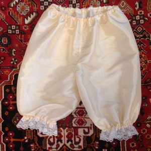 Victorian Edwardian style Bloomers with frill and lace, underwear pants capris knickers drawers Steampunk, taffeta, sizes 4-30