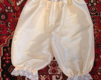 Victorian Edwardian style Bloomers with frill and lace, underwear pants capris knickers drawers Steampunk, taffeta, sizes 4-30