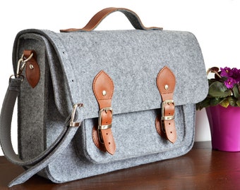 Felt Laptop Messenger Bag: 15-inch MacBook Pro, Leather Accents