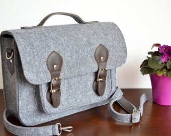 LAPTOP BAG,  Messenger Bag,  Felt Laptop Bag, Felt Crossbody Bag,  Custom Size  Laptop Bag, Felt Satchel