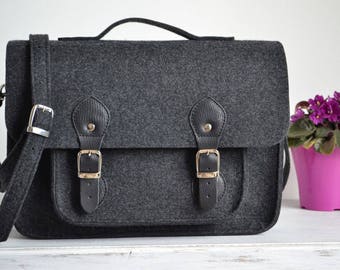 Felt Schoulder bag, Crossbody Bag, felt bag, office bag, felt messenger, Bag for 17" laptop , 17-inch Messenger Bag, Computer bag