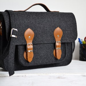 Männer Brifcase LAPTOP BAG, Filz Laptop Tasche MacBook Pro 13-Zoll-Tasche, Herren Messenger Bag, Filz Umhängetasche, Filz Satchel Bild 1