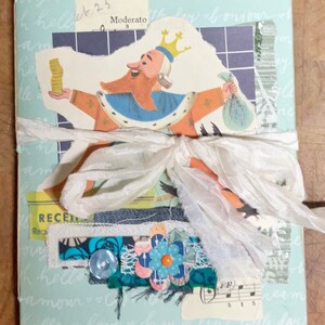 Vintage Mother Goose Junk Journal: King Six Pence Collage Cover
