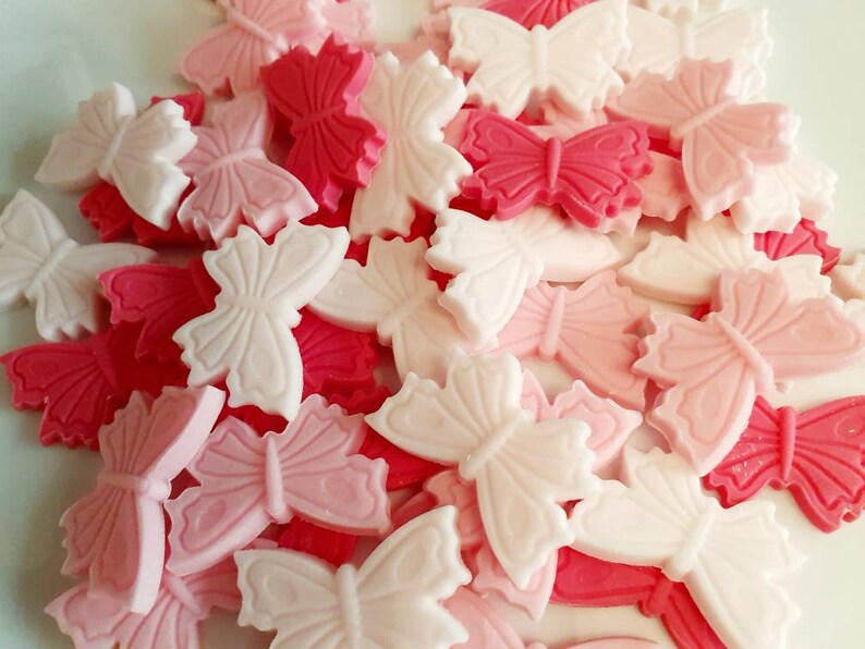 18 Edible Sugar Butterflies Pink Sugar Paste Birthday Cake Etsy