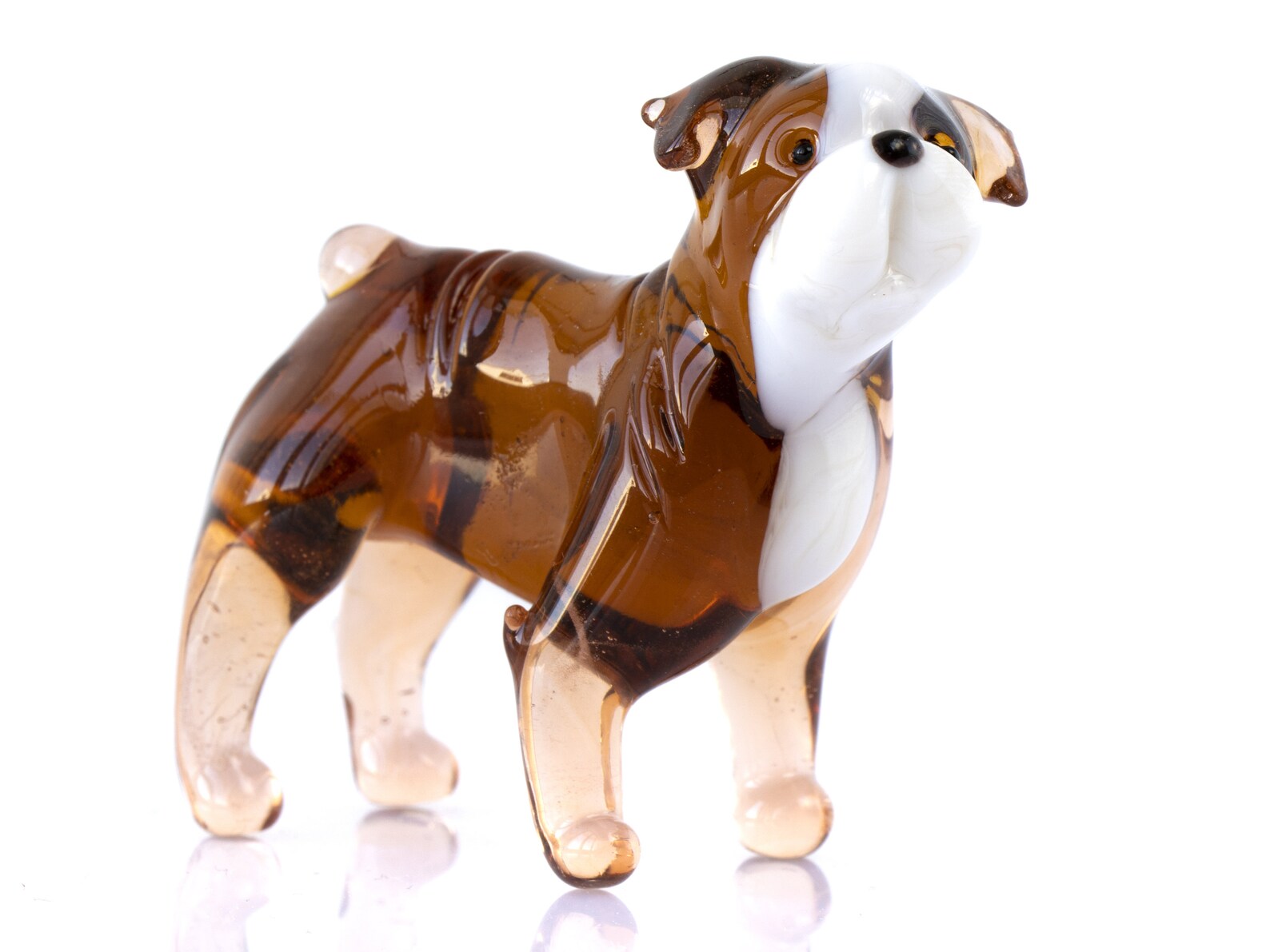 Glass English Bulldog Figurine Miniature dog sculpture art Etsy