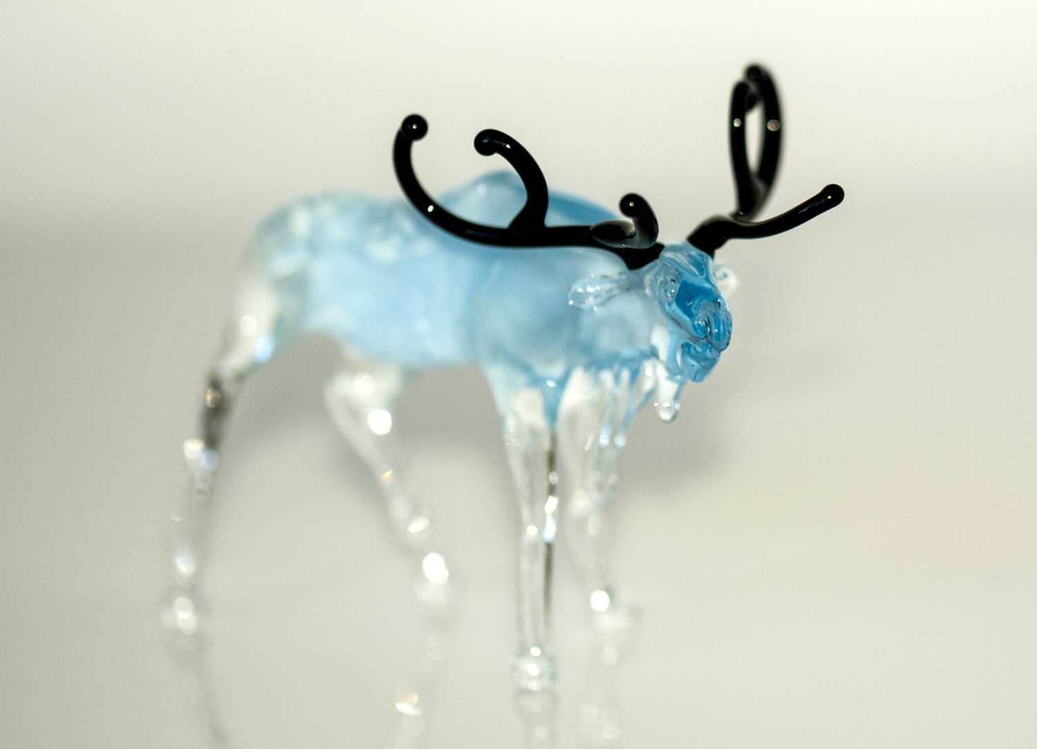 Glass Elk Figurine Collectible Realistic Wild Animal Statuette Etsy