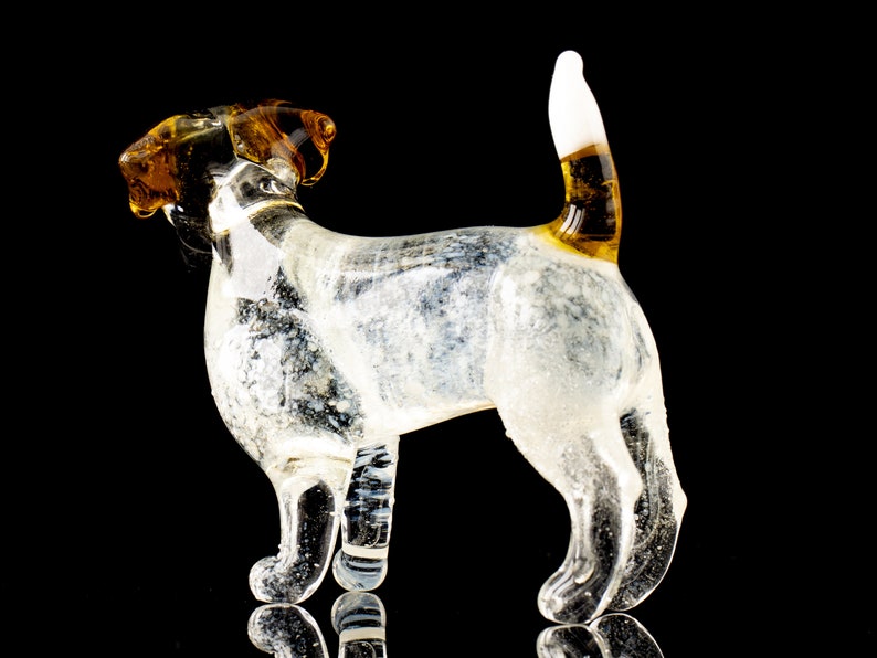 Blown Glass Jack Russell Terrier Art Murano Glass Dog Figurine Clear Jack Russell Terrier Gift Sculpture for Her Birthdays Gift Home