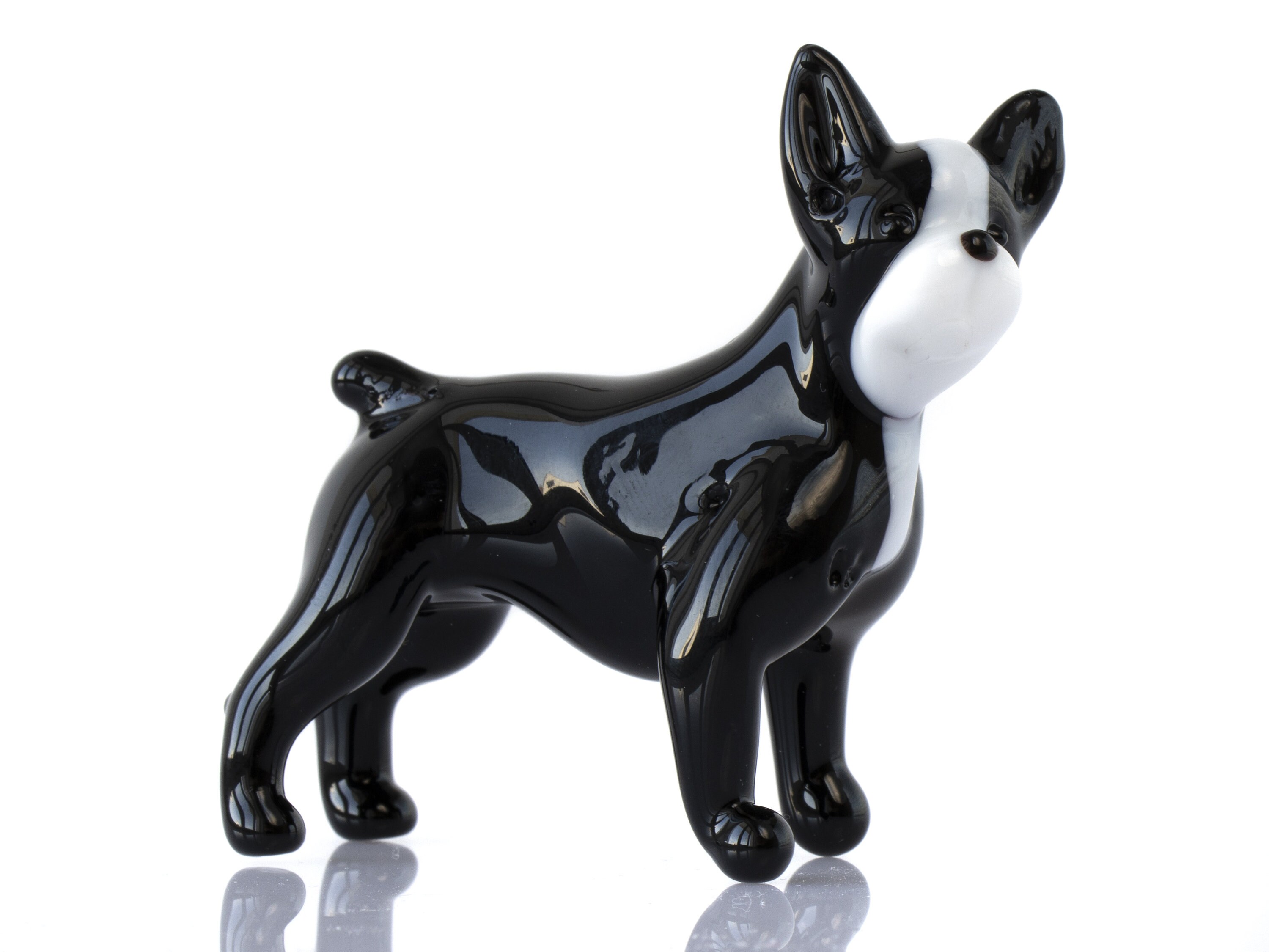 Glass French Bulldog Figurine Miniature dog sculpture art Etsy