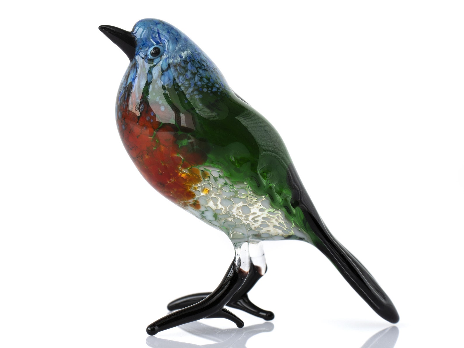 Robin Art Blown Glass Bird Figurine Art Blown Glass Bird Etsy