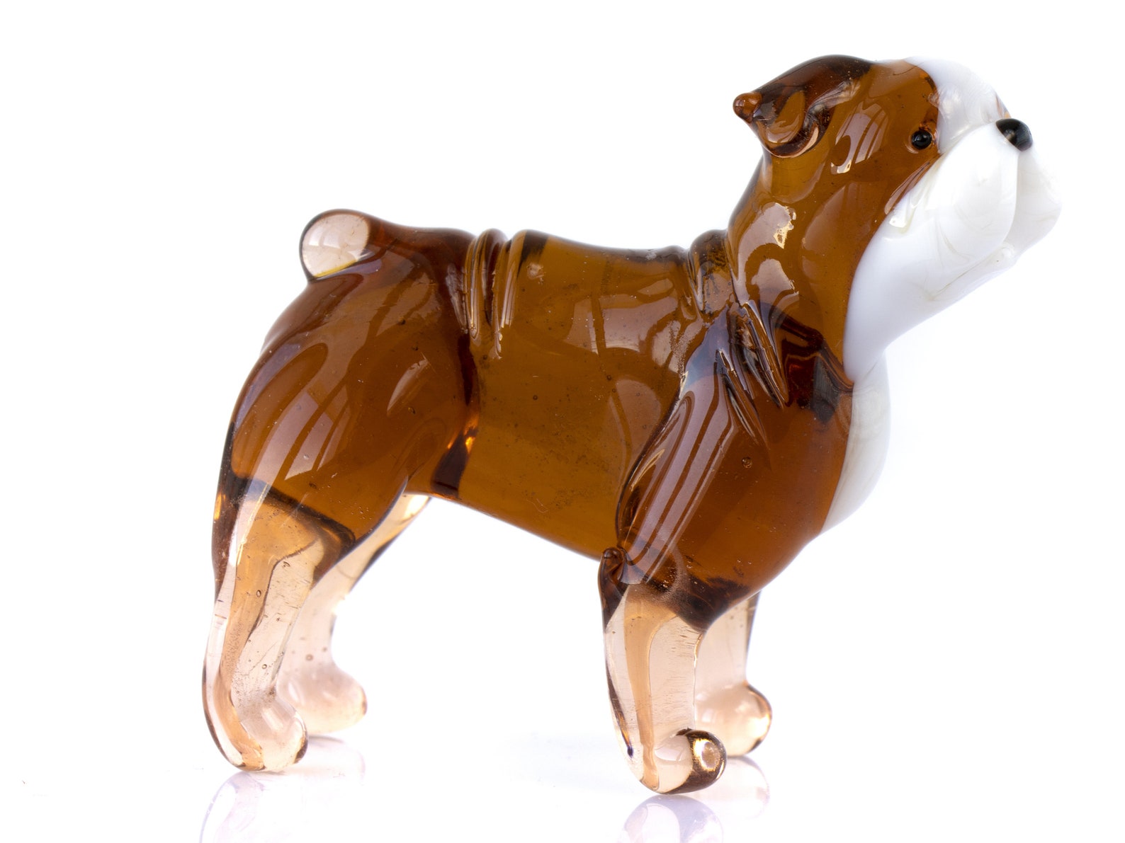 Glass English Bulldog Figurine Miniature dog sculpture art Etsy