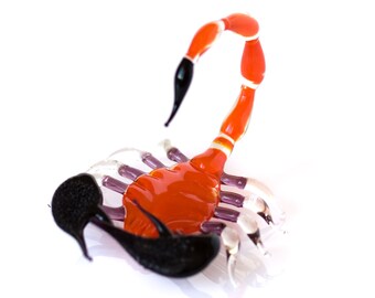 Glass Scorpio Sculpture Insect Scorpion Statuette Collectible Sculpture Zodiac Sign Scorpio