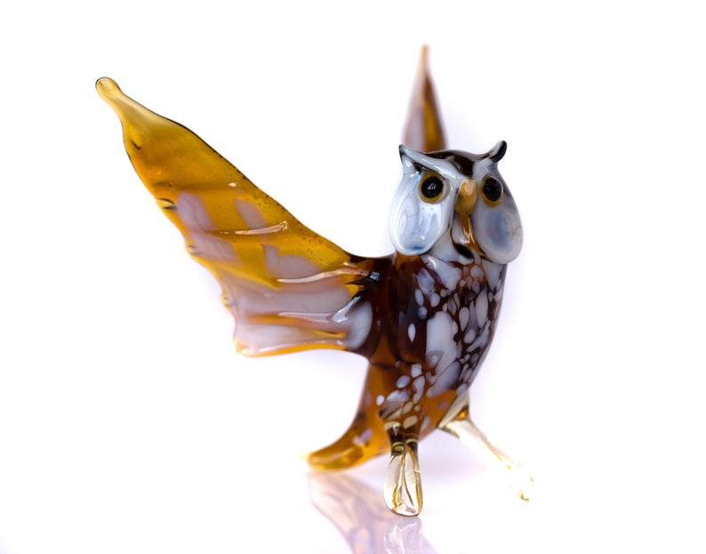 Bird Brown Figurine Made in Russia Blown Glass /"Murano/" Art Ornament